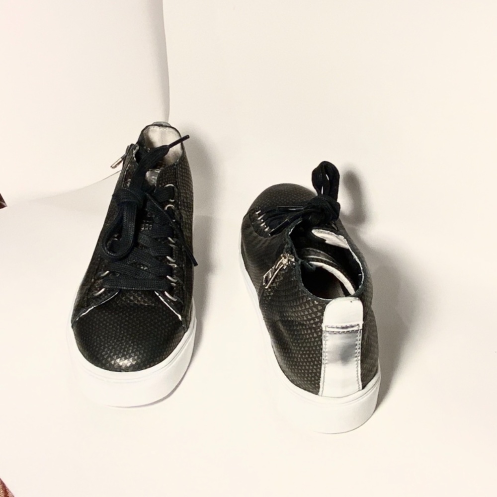 BLACKSTONE NL28 Leather Black Snake Midi Sneakers - Picture 7 of 10